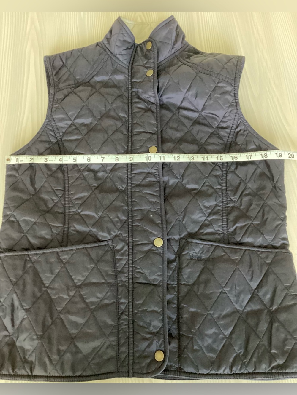 Barbour Liddesdale Quilted Vest Gilet Black Women's US 10 UK 14 Flaw - Picture 5 of 10